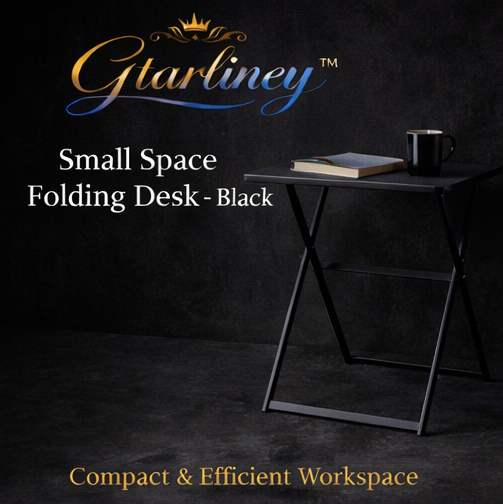 Gtarliney™ Small Space Folding Desk - Black, Small spaces, home offices, students