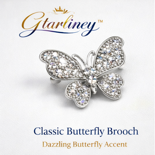 Gtarliney™ Classic Butterfly Brooch - Crystal Embellished, Nature-inspired accessories, everyday elegance, spring and summer fashion