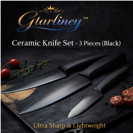 Gtarliney™ Ceramic Knife Set - 3 Pieces (Black) Home chefs, vegetable prep, fruit slicing